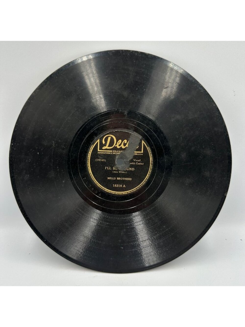 Mills Brothers Ill Be Around / Paper Doll 1943 78 RPM Vinyl Decca Vocal Jazz